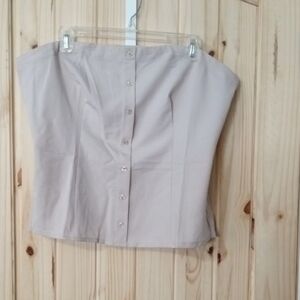 New York & Company Cream Strapless Top